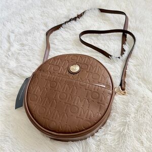 Tommy Hilfiger Embossed Brown Crossbody Bag